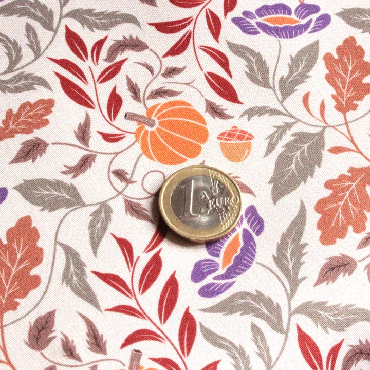 Coupon de tissu illustré "Pumpkin Cottage" 48x48 cm