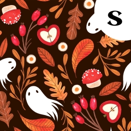 Coupon de tissu illustré "Les âmes de l'automne" 48x48 cm