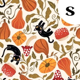 Coupon de tissu illustré "chatrouille" 48x48 cm