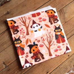 VIDE-ATELIER / Coupon 48x48 cm - French terry - Halloween party - Taille M - sans défaut