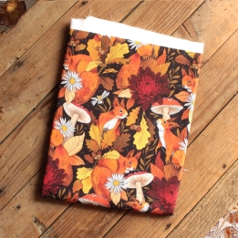 VIDE-ATELIER / 1m popeline - Écureuils d'automne - Taille M - Motif plus foncé
