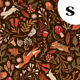 Tissu illustré "Les petits habitants des sous-bois"