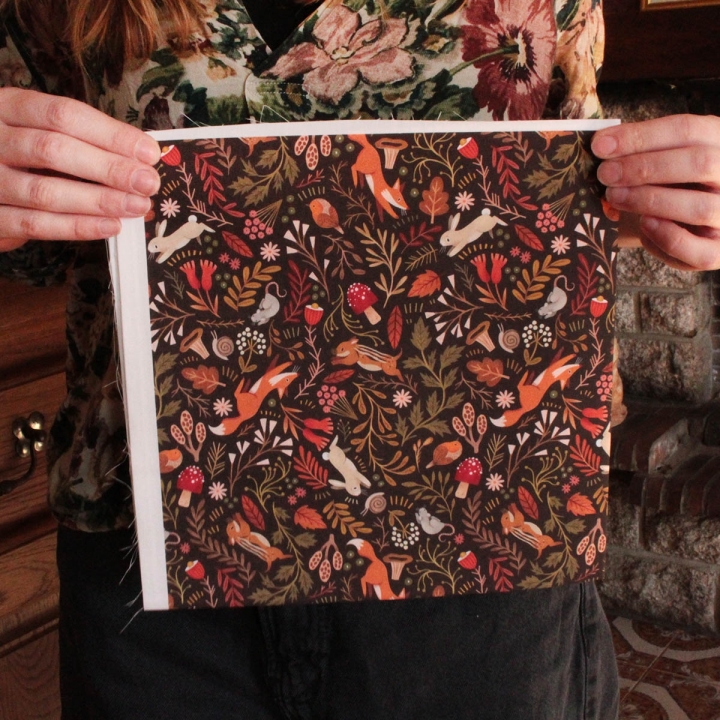 Tissu illustré "Les petits habitants des sous-bois"