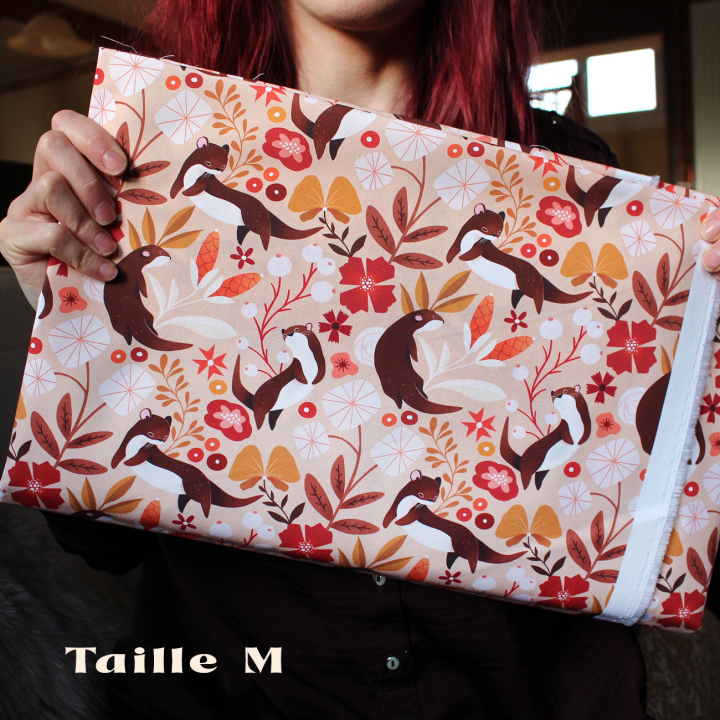 [PRECOMMANDE] Tissu popeline 100% coton / LOUTRES - Motif taille M