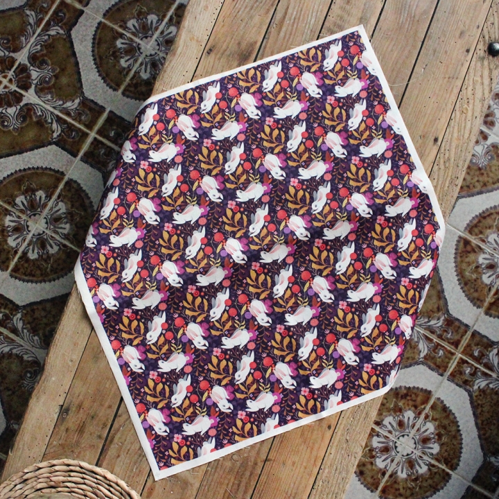 [PRECOMMANDE] Coupon popeline 48x48 cm - LAPINS BLANCS