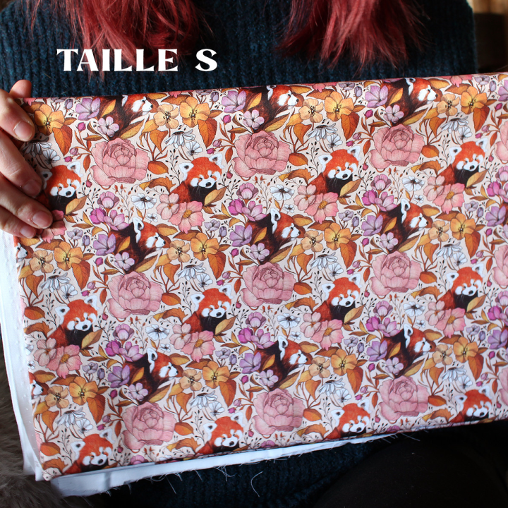 [PRECOMMANDE] Tissu popeline 100% coton / PANDA ROUX - Motif taille S