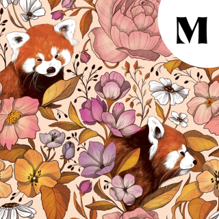 [PRECOMMANDE] Tissu popeline 100% coton / PANDA ROUX - Motif taille M