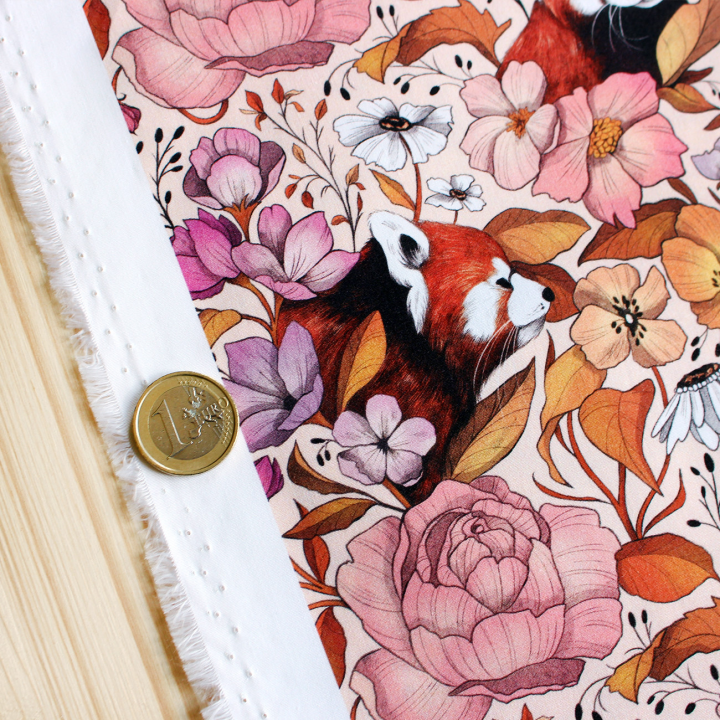 [PRECOMMANDE] Tissu popeline 100% coton / PANDA ROUX - Motif taille M