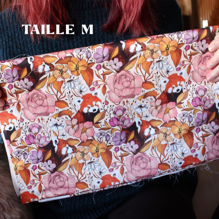 [PRECOMMANDE] Tissu popeline 100% coton / PANDA ROUX - Motif taille M