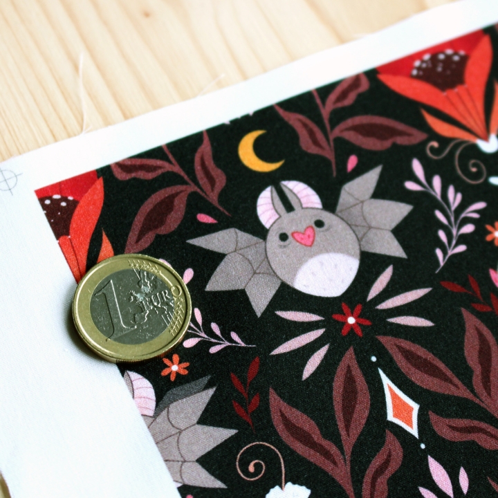 [PRECOMMANDE] Coupon popeline 48x48 cm - CHAUVE-SOURIS