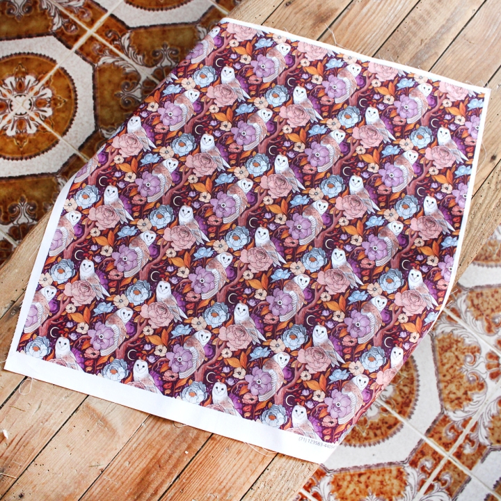 [PRECOMMANDE] Coupon popeline 48x48 cm - CHOUETTES EFFRAIES