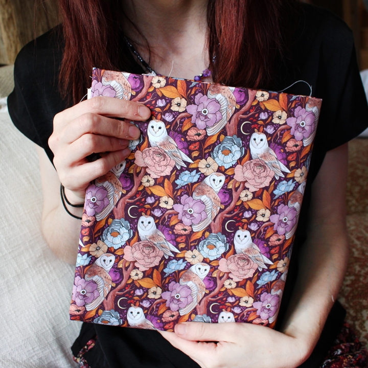 [PRECOMMANDE] Tissu popeline 100% coton / CHOUETTES EFFRAIES - Motif taille S