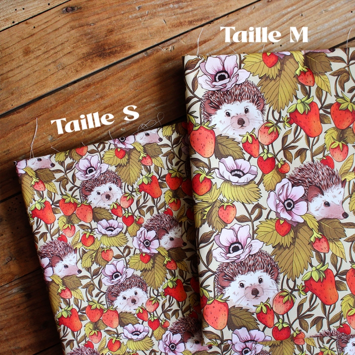 [PRECOMMANDE] Tissu popeline 100% coton / HERISSONS FRAISES - Motif taille S