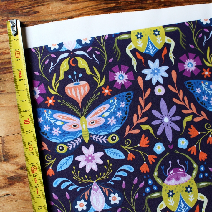 [PRECOMMANDE] Tissu popeline 100% coton / PAPILLONS & SCARABÉES- Motif taille M