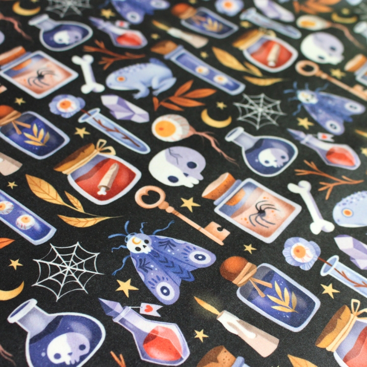 [PRECOMMANDE] Tissu velours / POTIONS - Motif taille M