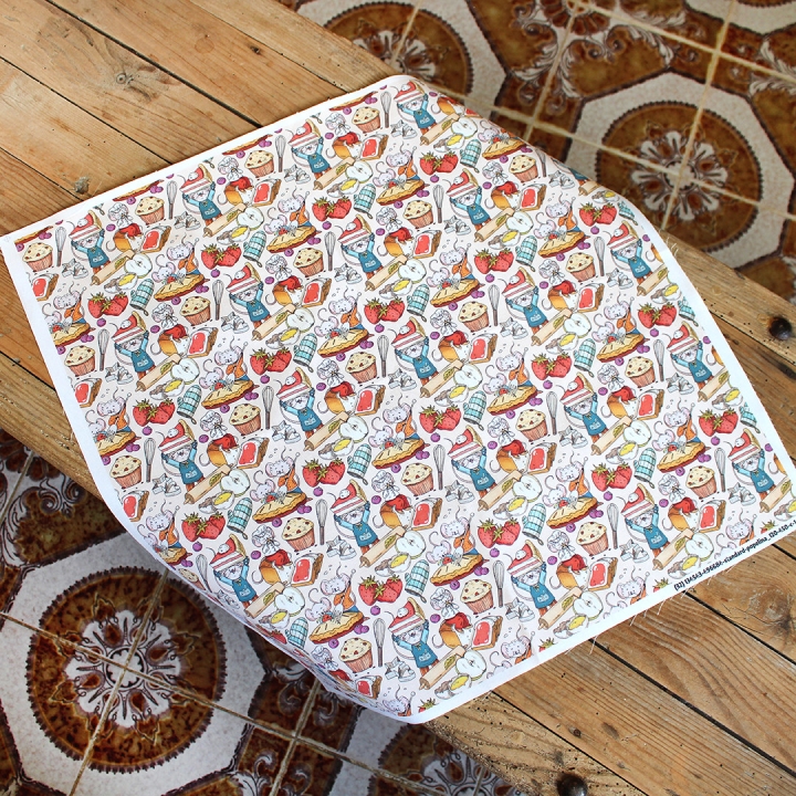 [PRECOMMANDE] Coupon popeline 48x48 cm - SOURIS PÂTISSERIE