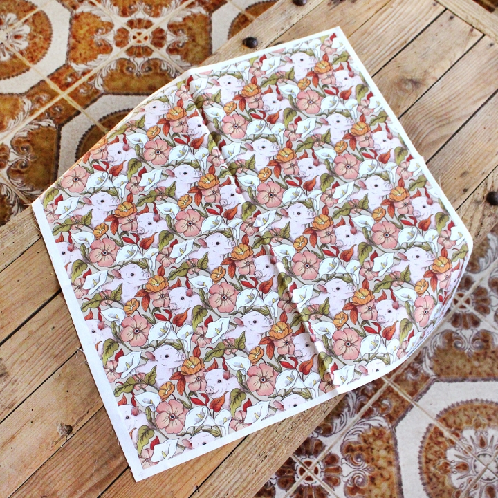 [PRECOMMANDE] Coupon popeline 48x48 cm - COCHONS