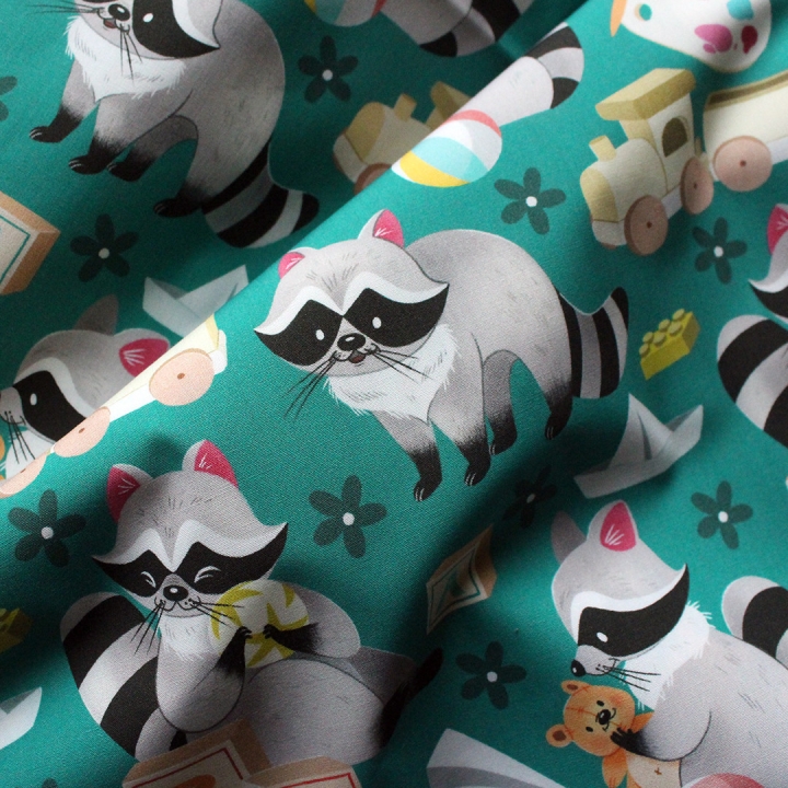 [PRECOMMANDE] Tissu popeline 100% coton / RATONS LAVEURS JOUEURS - Motif taille M