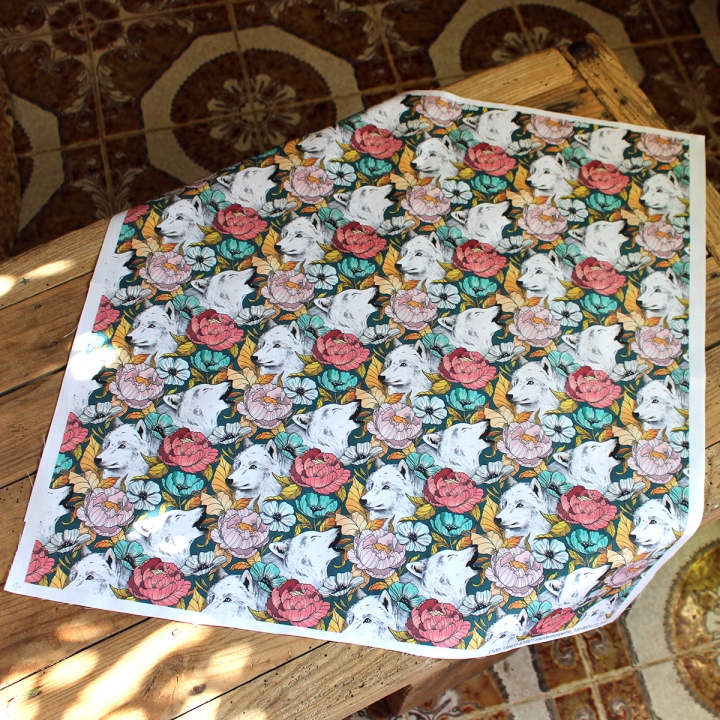 [PRECOMMANDE] Coupon popeline 48x48 cm - LOUPS BLANCS