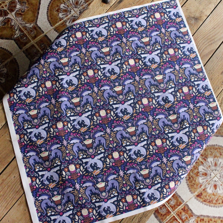 [PRECOMMANDE] Coupon popeline 48x48 cm - DRAGONS COLORÉS