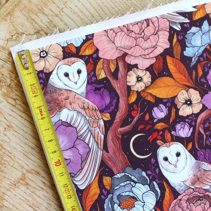 [PRECOMMANDE] French Terry  / CHOUETTES EFFRAIES - Motif taille M