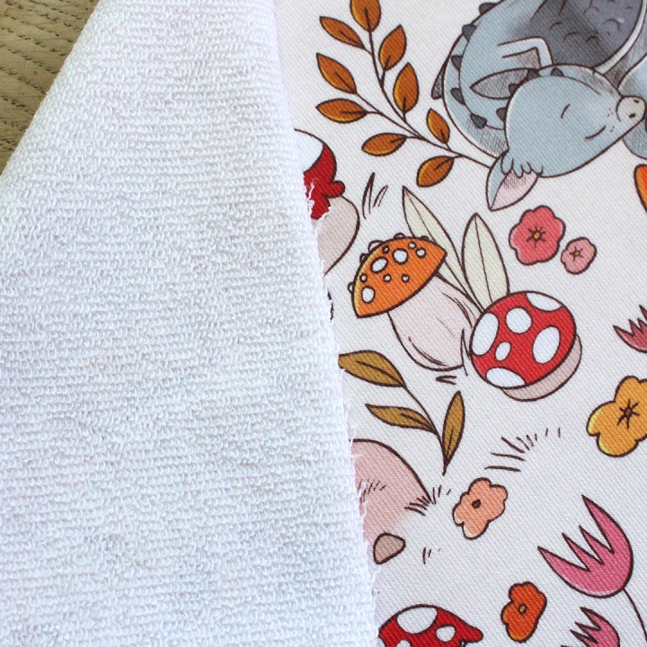 [PRECOMMANDE] Coupon French Terry 48x48 cm - DRAGONS & CHAMPIGNONS