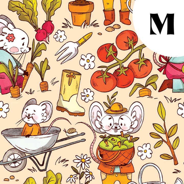 [PRECOMMANDE] French Terry  / SOURIS POTAGER - Motif taille M