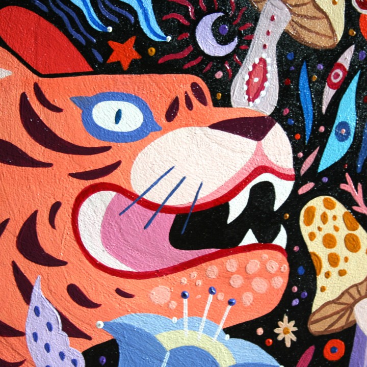 Peinture sur rondin grand format