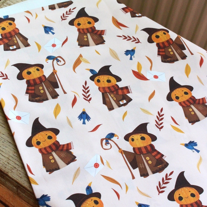 [PRECOMMANDE] Tissu popeline 100% coton / MR PUMPKIN - Motif taille M