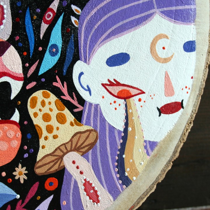 Peinture sur rondin grand format