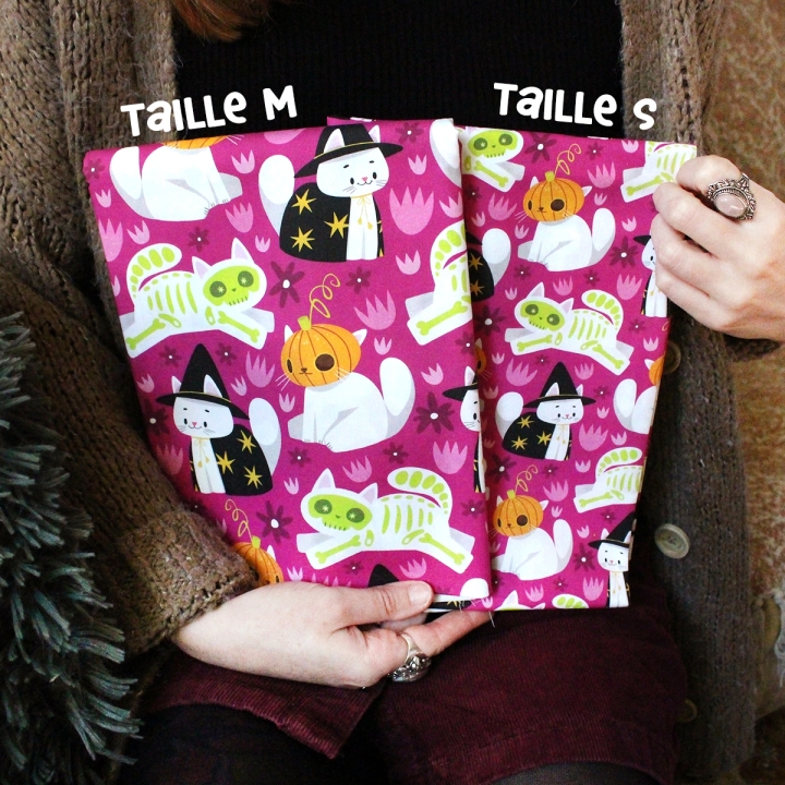 [PRECOMMANDE] Tissu popeline 100% coton / CHALLOWEEN - Motif taille S