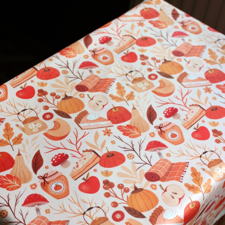 [PRECOMMANDE] Tissu velours / AUTOMNE COSY - Motif taille M