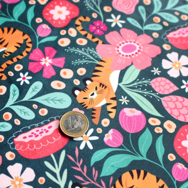 [PRECOMMANDE] Tissu velours / TIGRES - Motif taille M