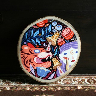 Peinture sur rondin grand format