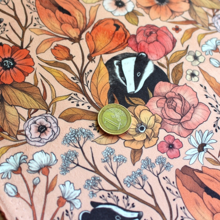 [PRECOMMANDE] Tissu velours / BLAIREAUX - Motif taille M