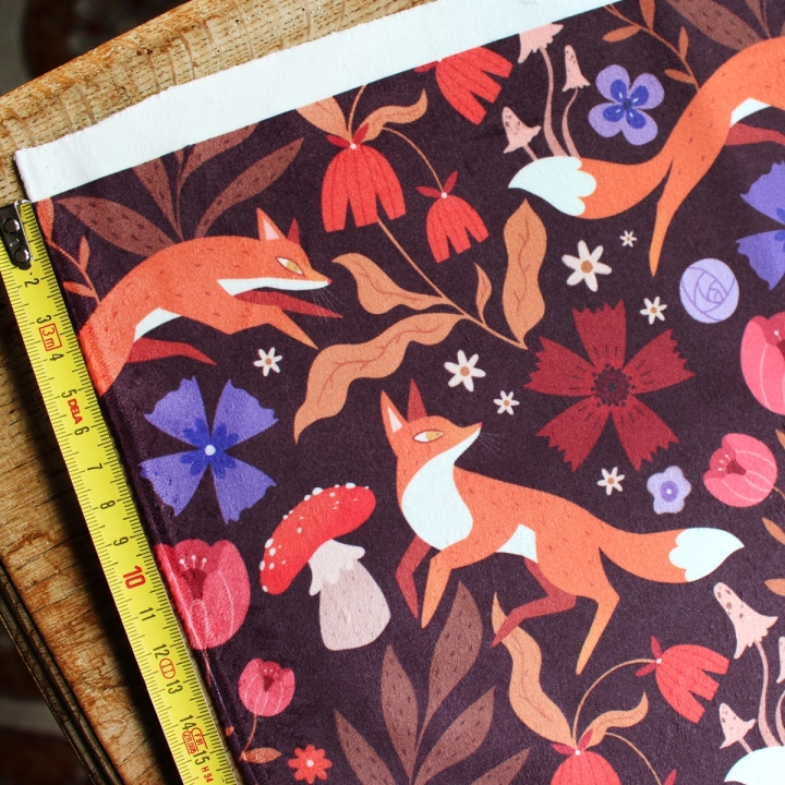 [PRECOMMANDE] Tissu velours / RENARDS - Motif taille M