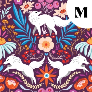 [PRECOMMANDE] Tissu velours / LOUPS COLORÉS - Motif taille M