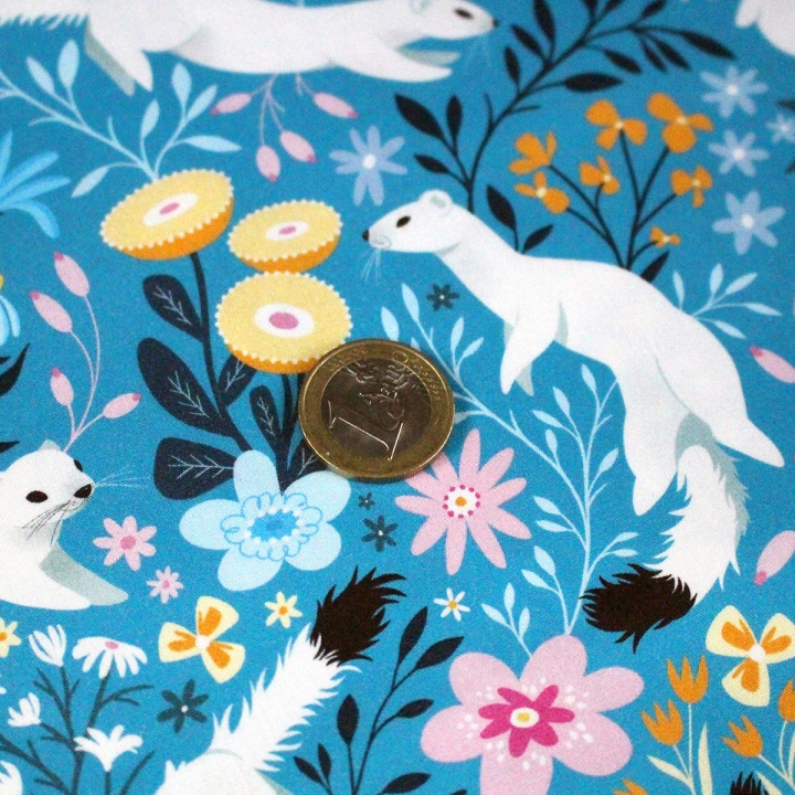 [PRECOMMANDE] Tissu popeline 100% coton / HERMINES - Motif taille M