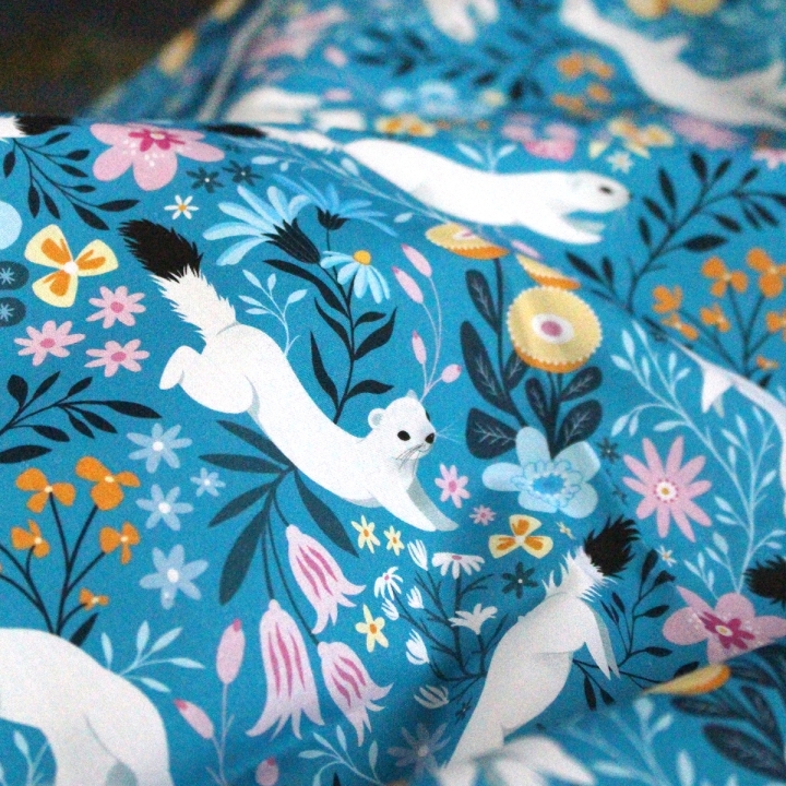 [PRECOMMANDE] Tissu popeline 100% coton / HERMINES - Motif taille M