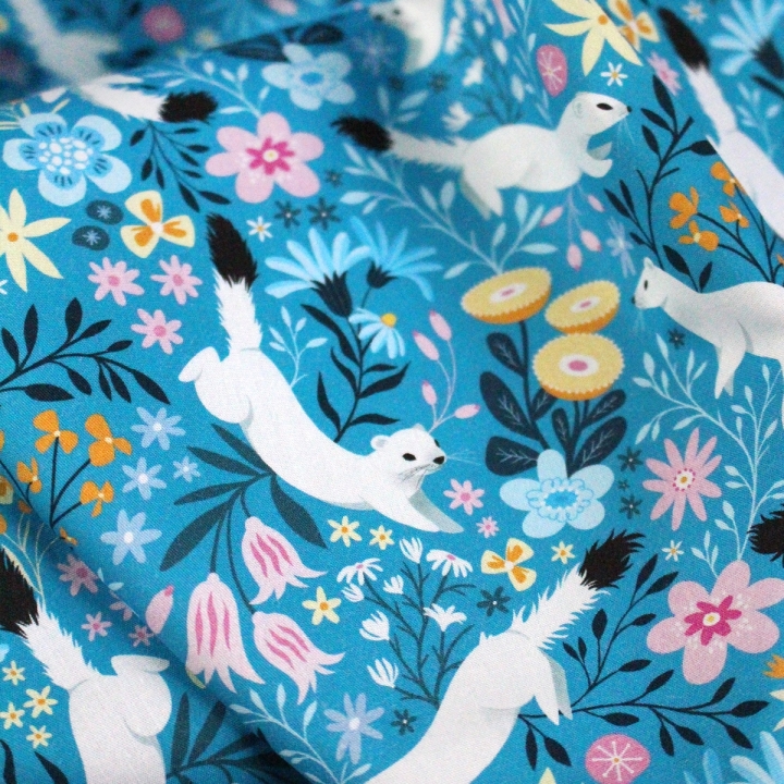 [PRECOMMANDE] Tissu popeline 100% coton / HERMINES - Motif taille S