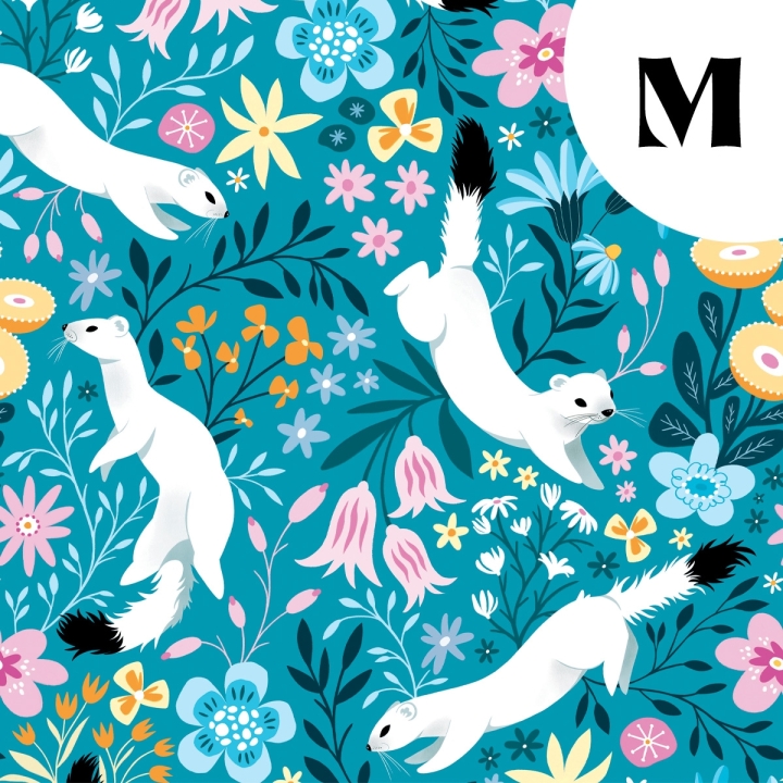 [PRECOMMANDE] Tissu velours / HERMINES - Motif taille M