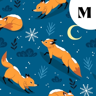 [PRECOMMANDE] French Terry  / RENARDS SOUS LA NEIGE - Motif taille M