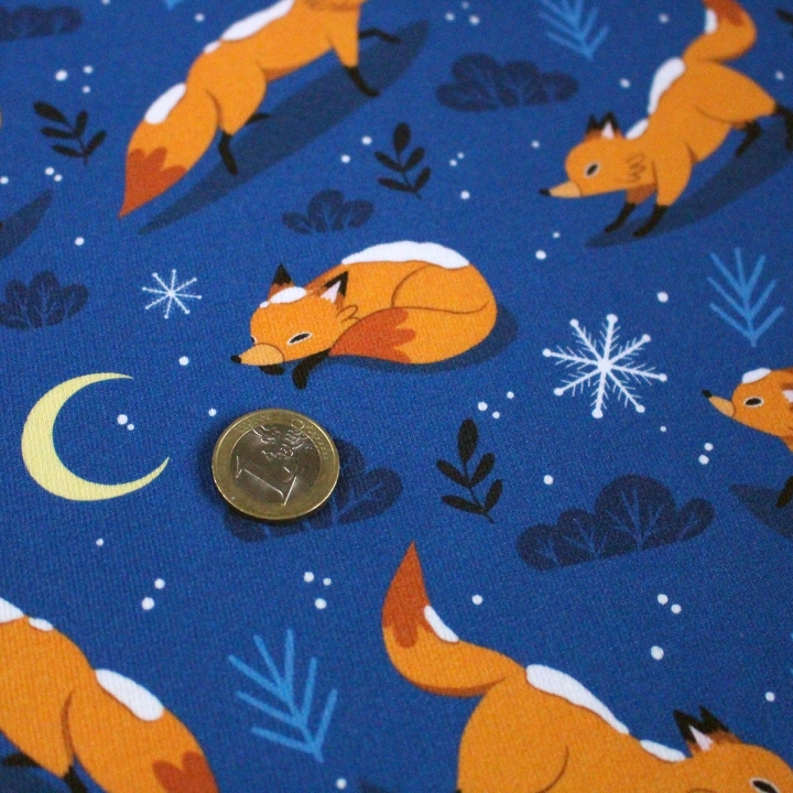 [PRECOMMANDE] French Terry  / RENARDS SOUS LA NEIGE - Motif taille M