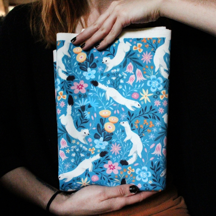 [PRECOMMANDE] Tissu velours / HERMINES - Motif taille M