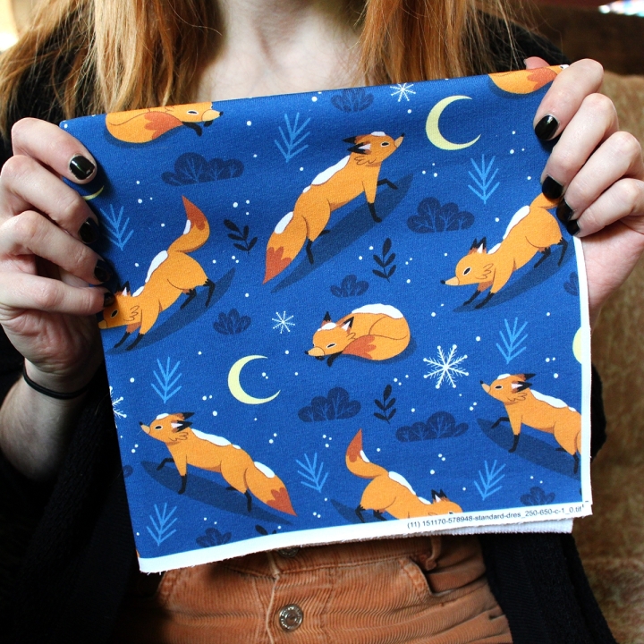 [PRECOMMANDE] French Terry  / RENARDS SOUS LA NEIGE - Motif taille M