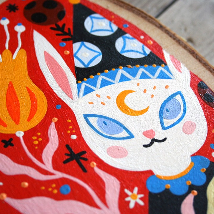 Peinture sur rondin