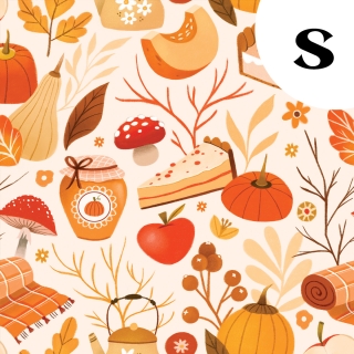 Tissu illustré "Automne cosy" – popeline, velours & French terry – motif automnal