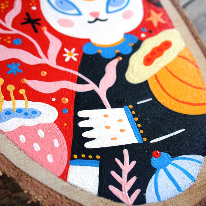 Peinture sur rondin