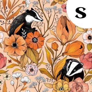 Tissu illustré "Blaireaux" – popeline, velours & French terry – motif poétique