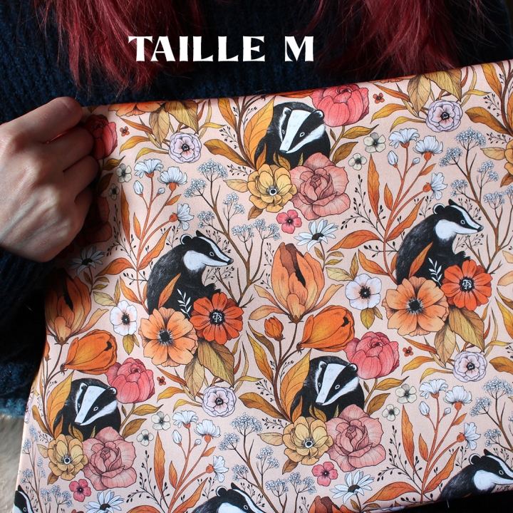 Tissu illustré "Blaireaux" – popeline, velours & French terry – motif poétique